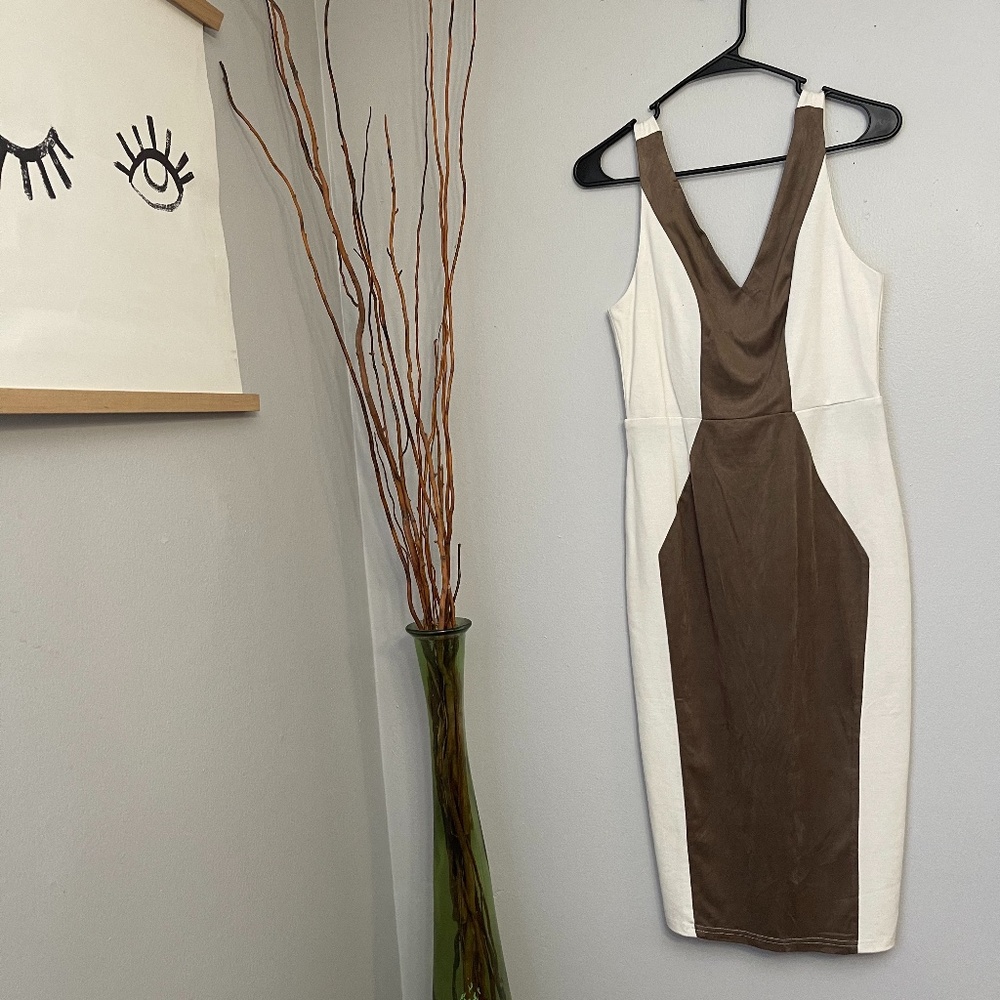 Boutique Mia Suedette Zip Detail Bodycon Dress
